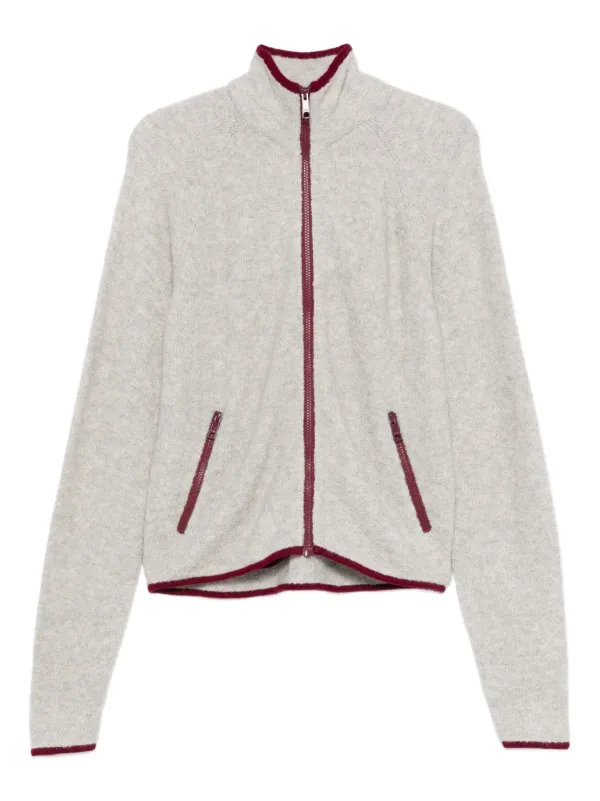 グレー ボンバージャケット ジップアップ 洗える】カシミヤブレンド