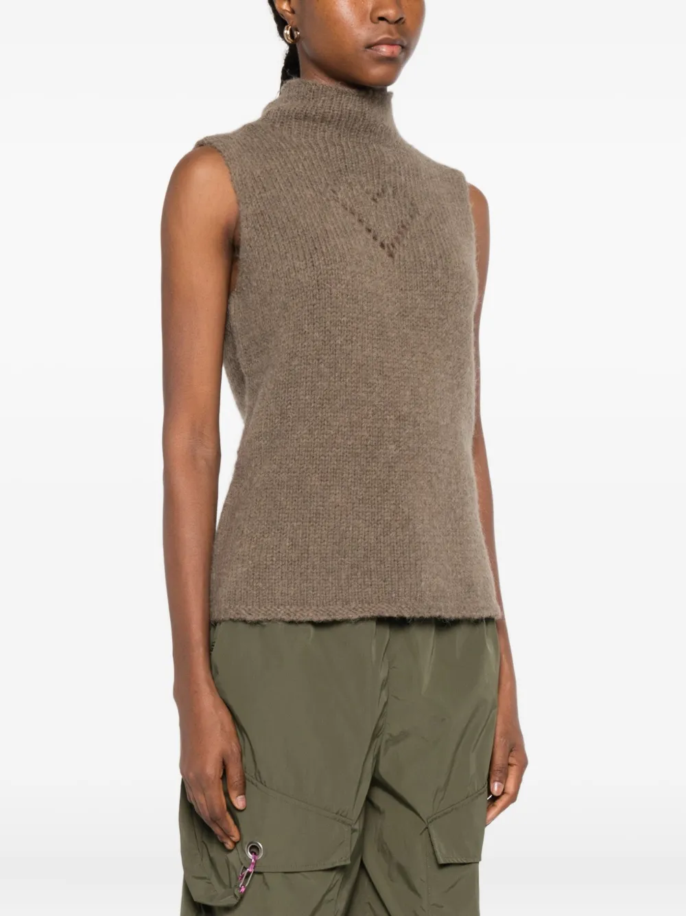 Stine Goya Turtleneck Vest In Brown