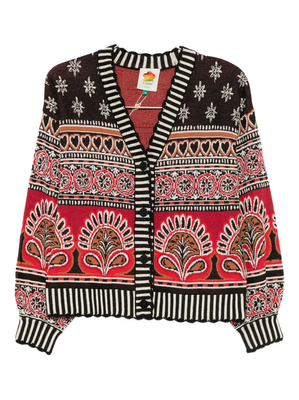 FARM Rio patterned cardigan | Red | Image 1