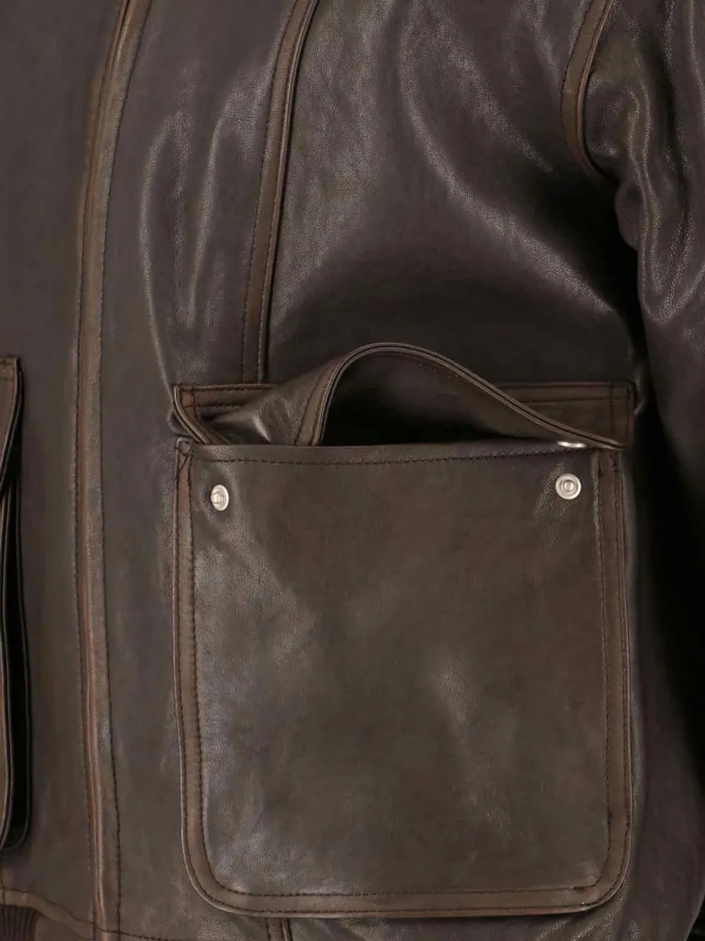 Dunst Lambs-leather Flap-pocket Jacket In Brown