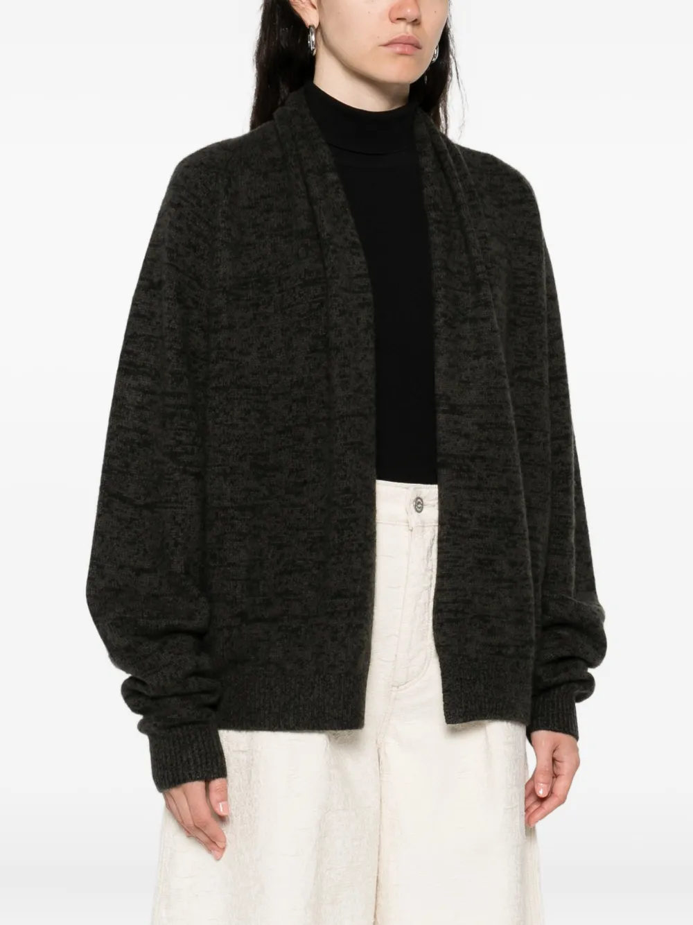 Frenckenberger Open-front Cardigan In Black