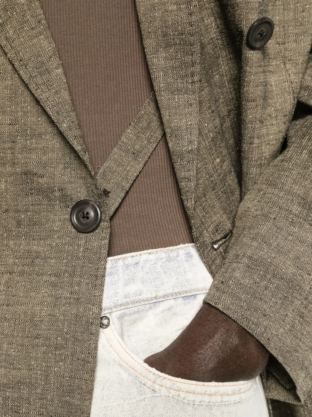 OUR LEGACY Halt blazer met dubbele rij knopen Bruin