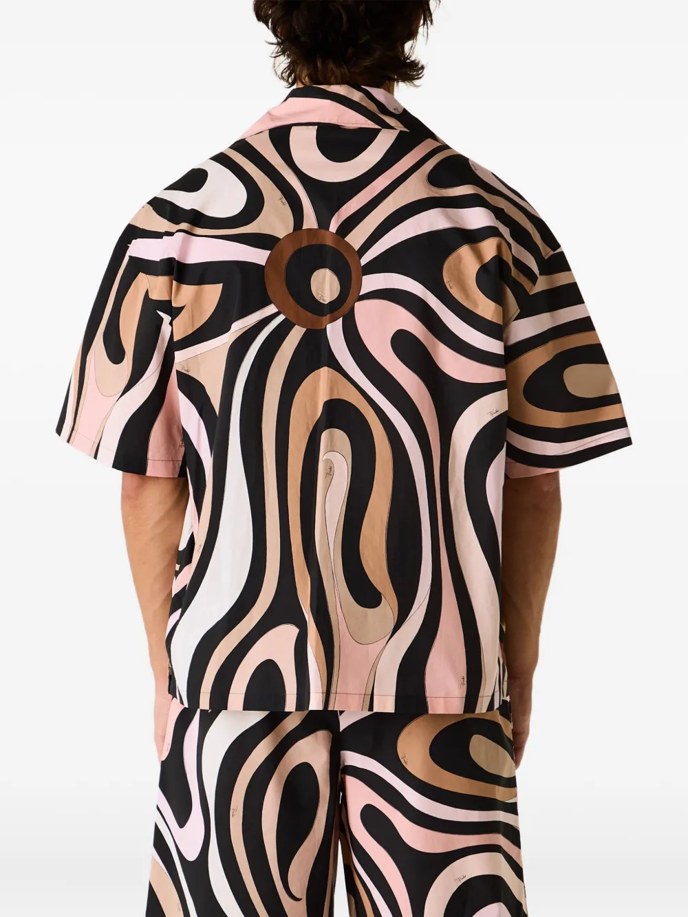 PUCCI Marmo bowlingshirt met patroon Zwart