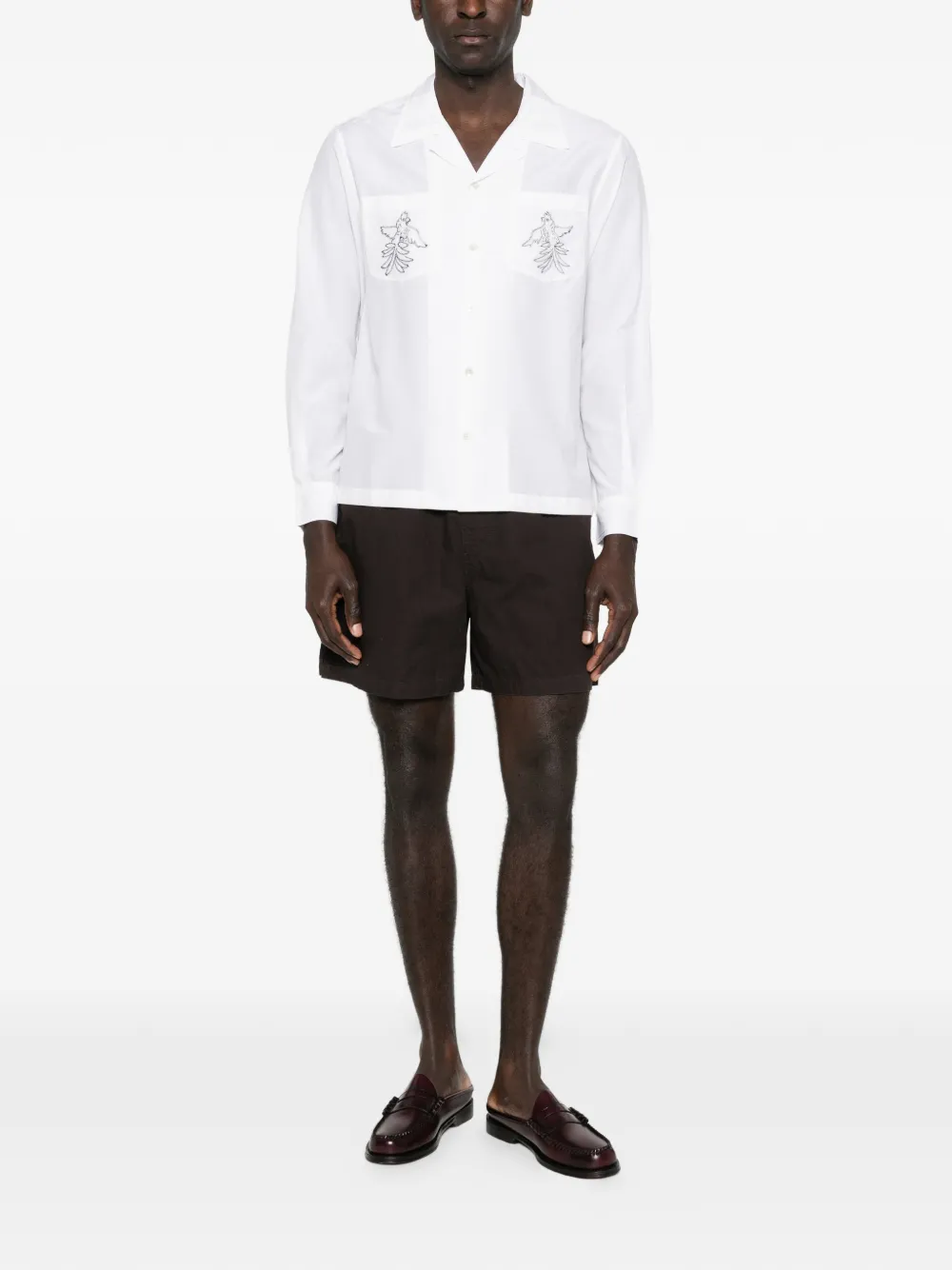 BODE Cockatoo embroidered shirt - Wit