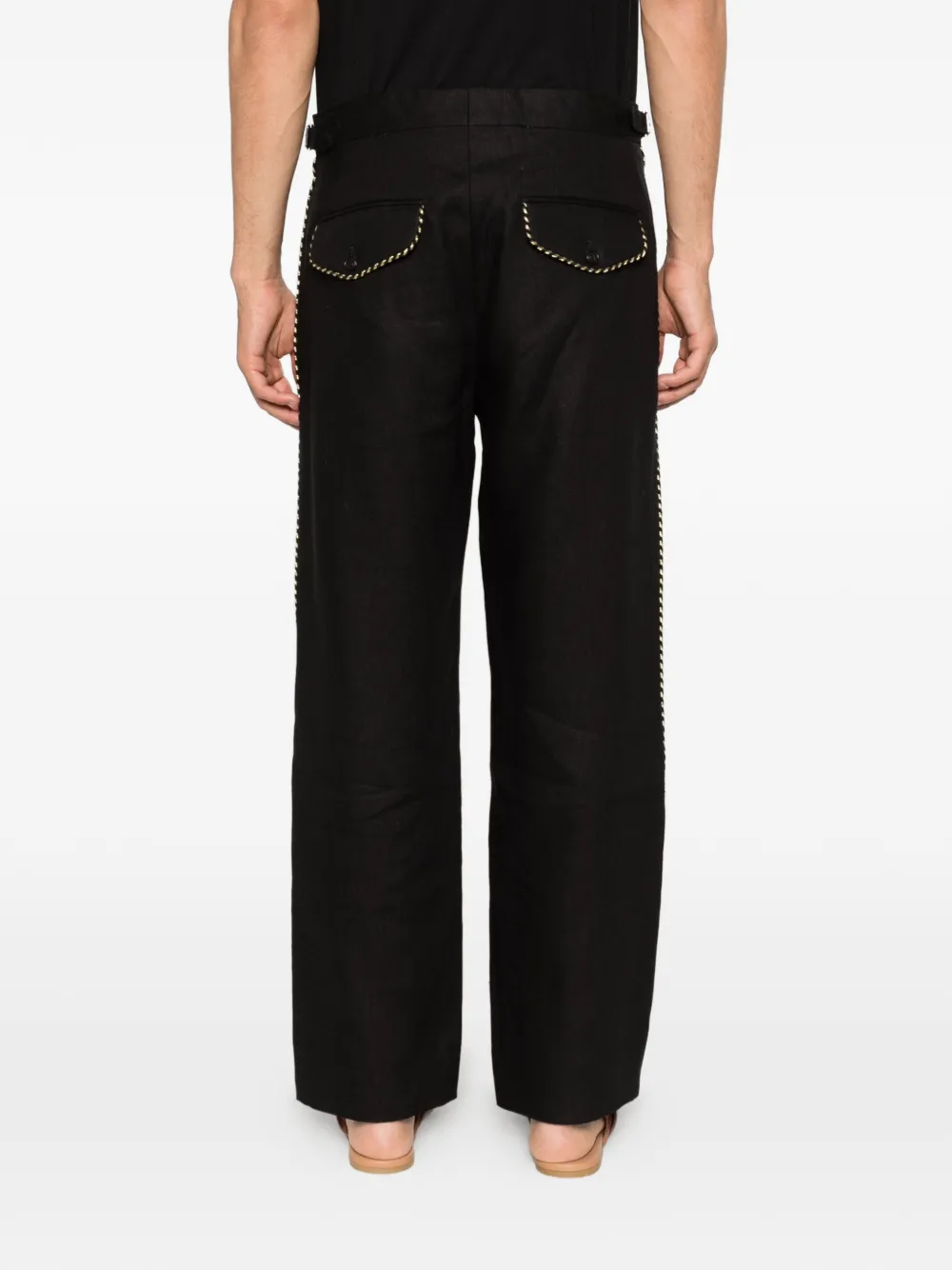 BODE Broek met afwerking Zwart