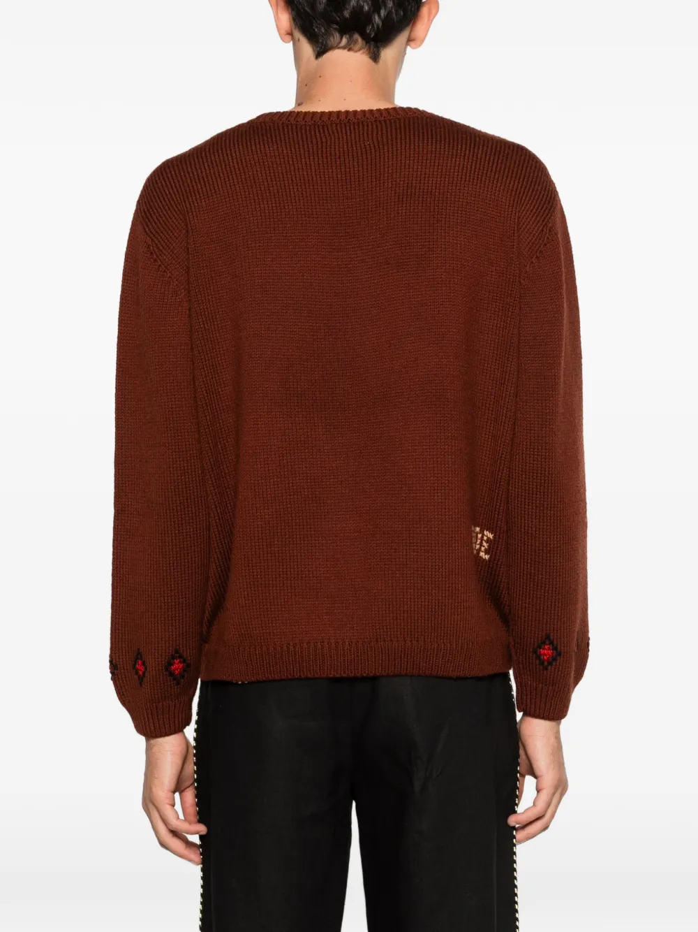 BODE Sweater met hondenprint Bruin