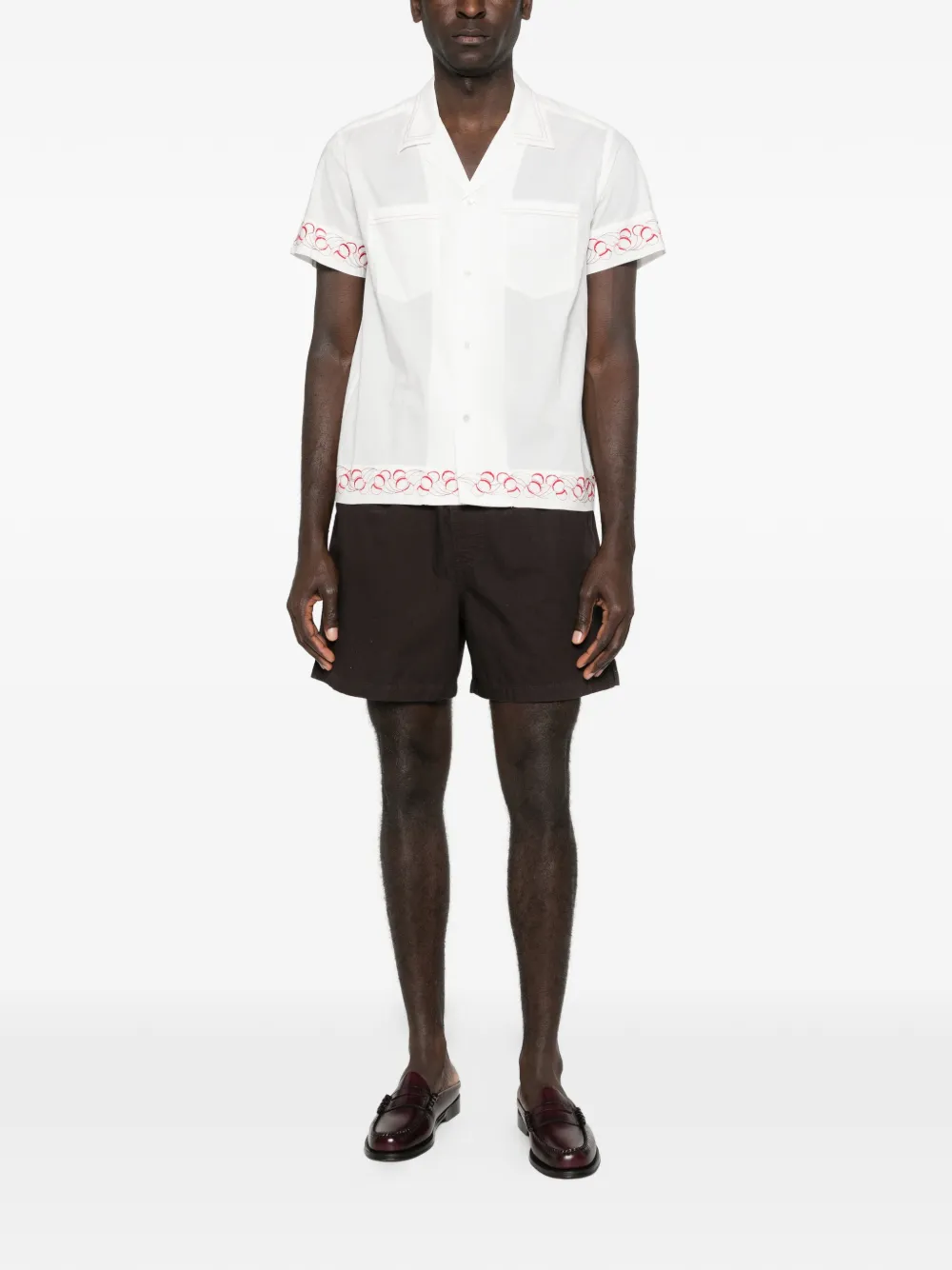 BODE Cherry Lane embroidered shirt - Wit