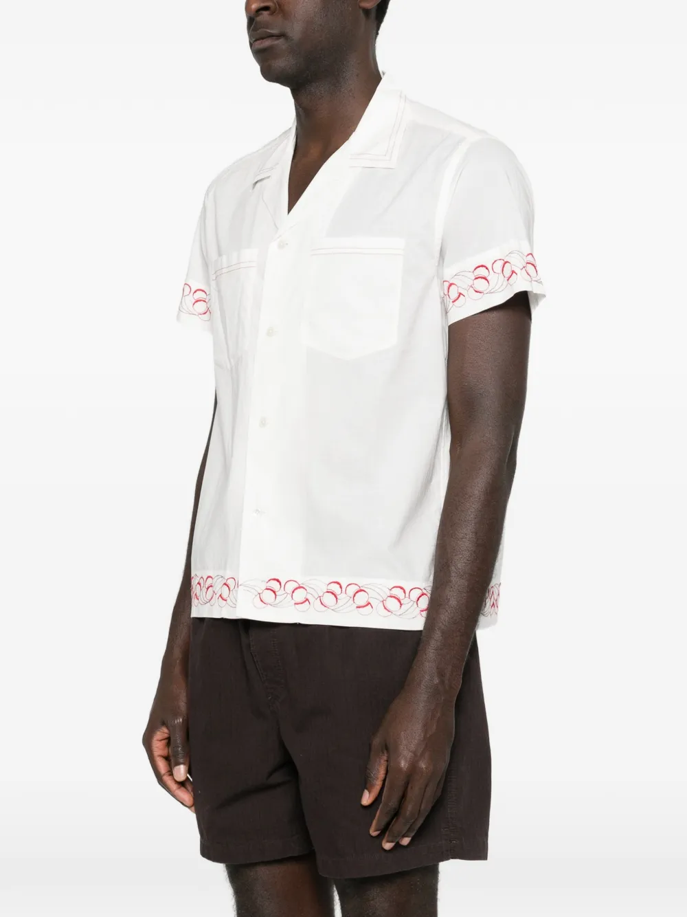  Bode Cherry Lane Embroidered Shirt - White 