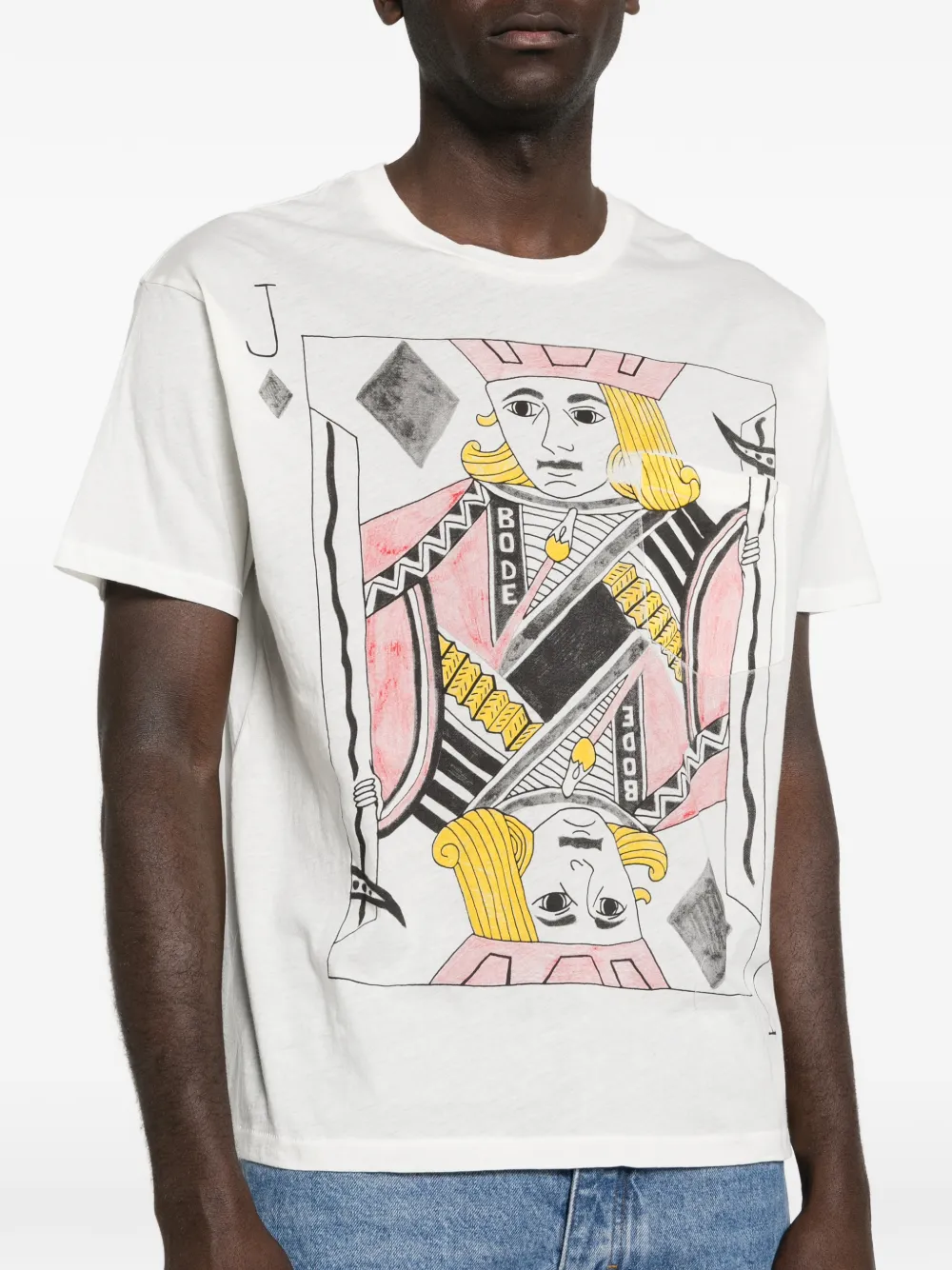 BODE Jack Diamonds Pocket T-shirt | White | FARFETCH