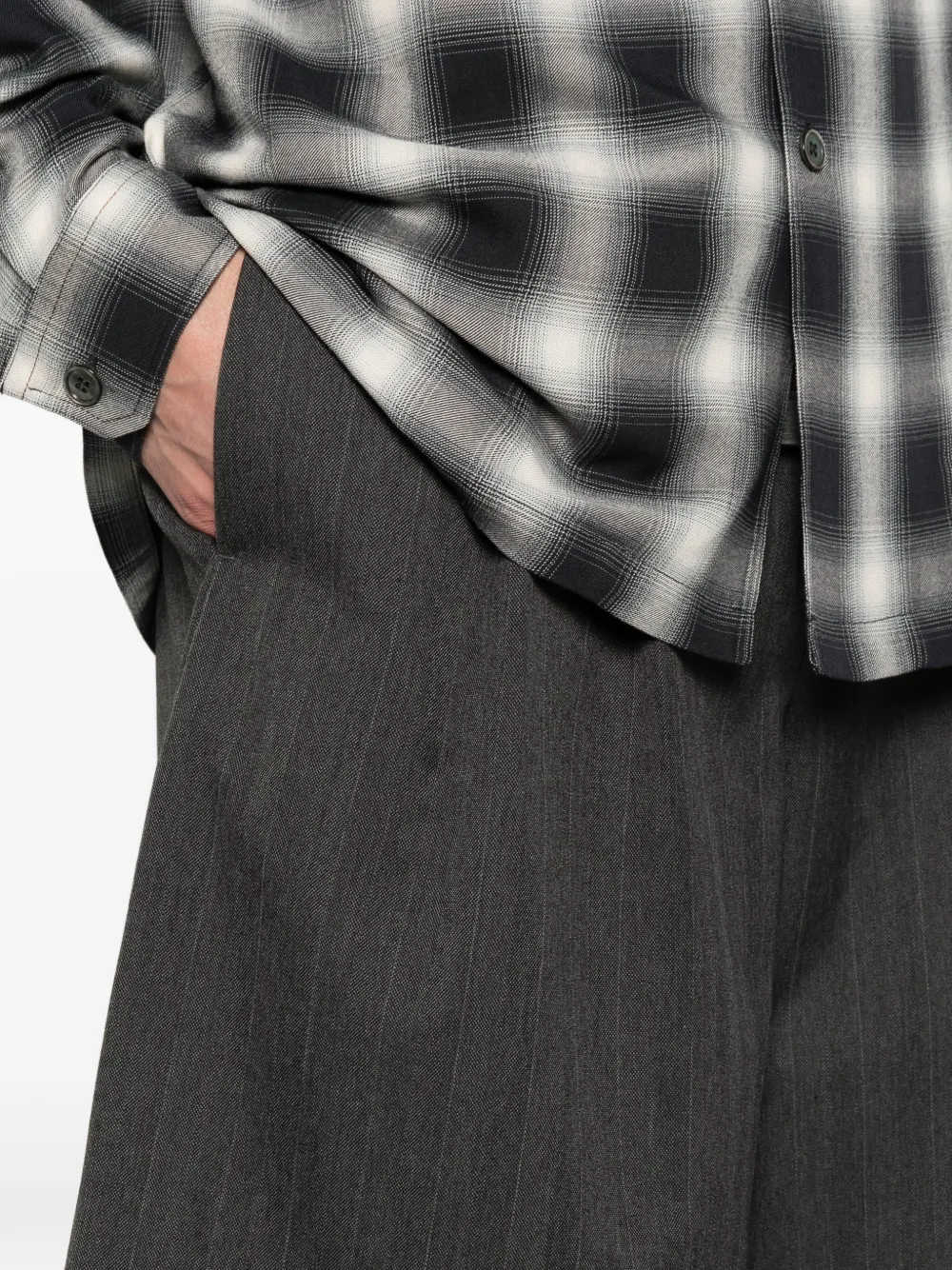 Split pinstripe shorts