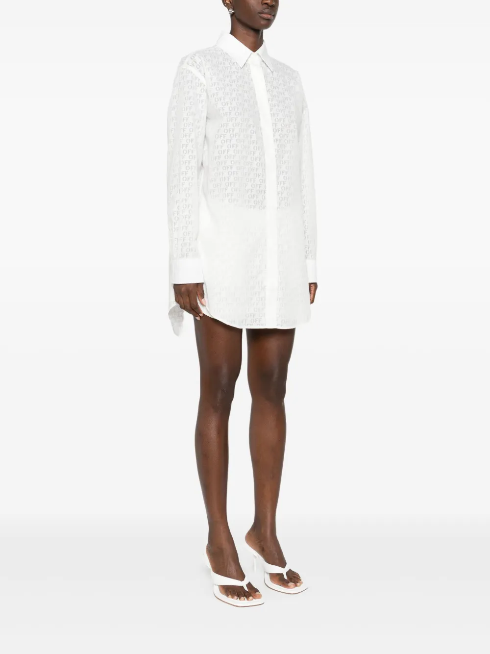 Off-White Blouse met patroon 0118 WHITE