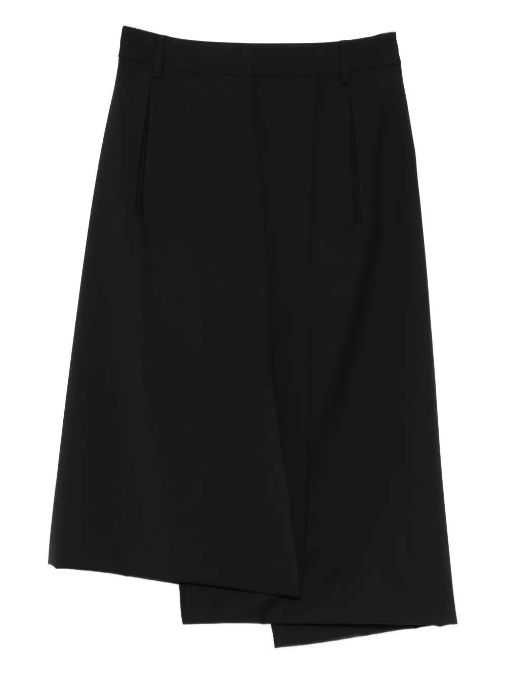 Tibi Asymmetrical Wool Skirt In Black