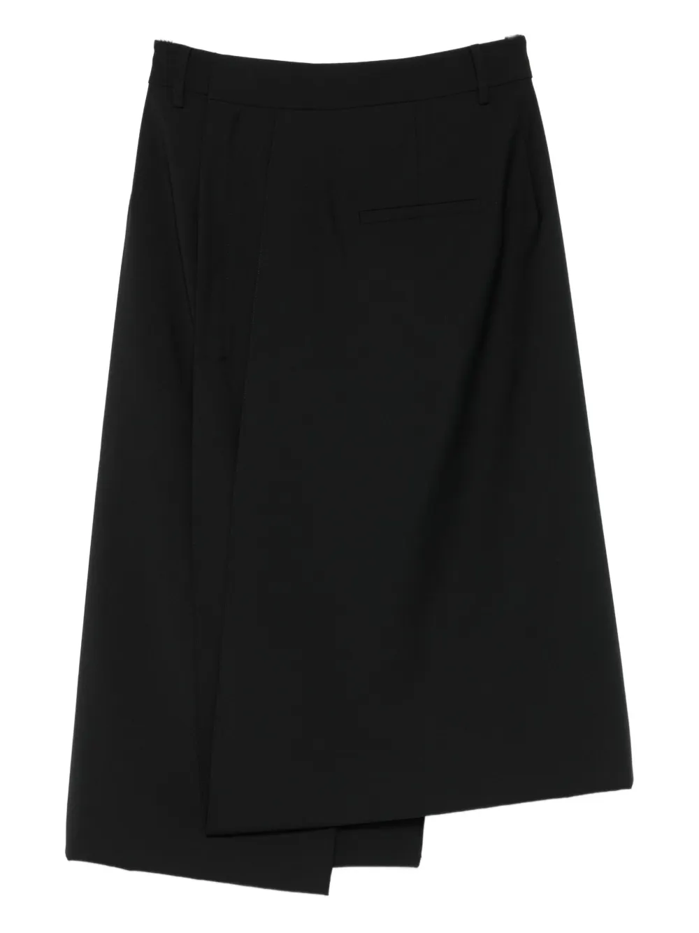 Tibi asymmetrical wool skirt - Zwart