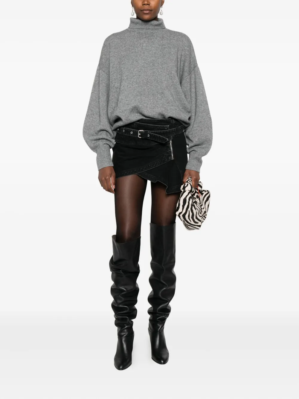 Isabel Marant Aspen Roll-neck Sweater In Gray