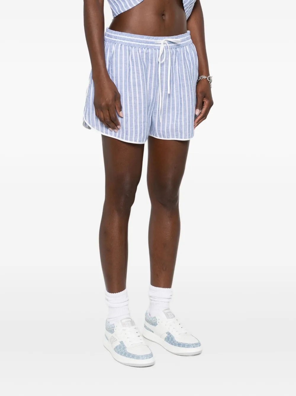 Off-White Gestreepte shorts Blauw