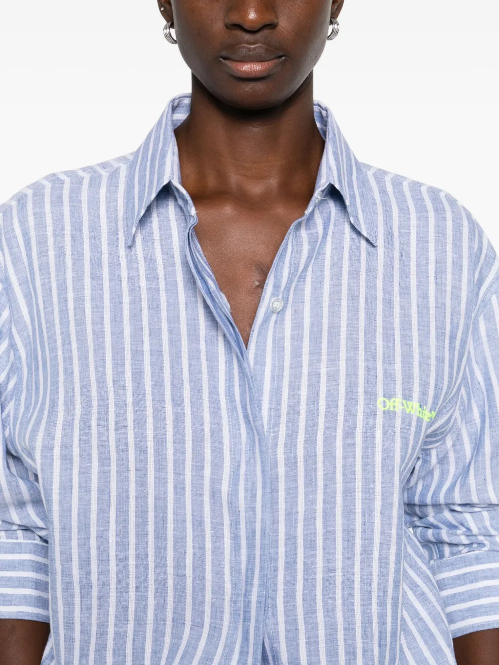 Off-White Gestreepte blousejurk Blauw