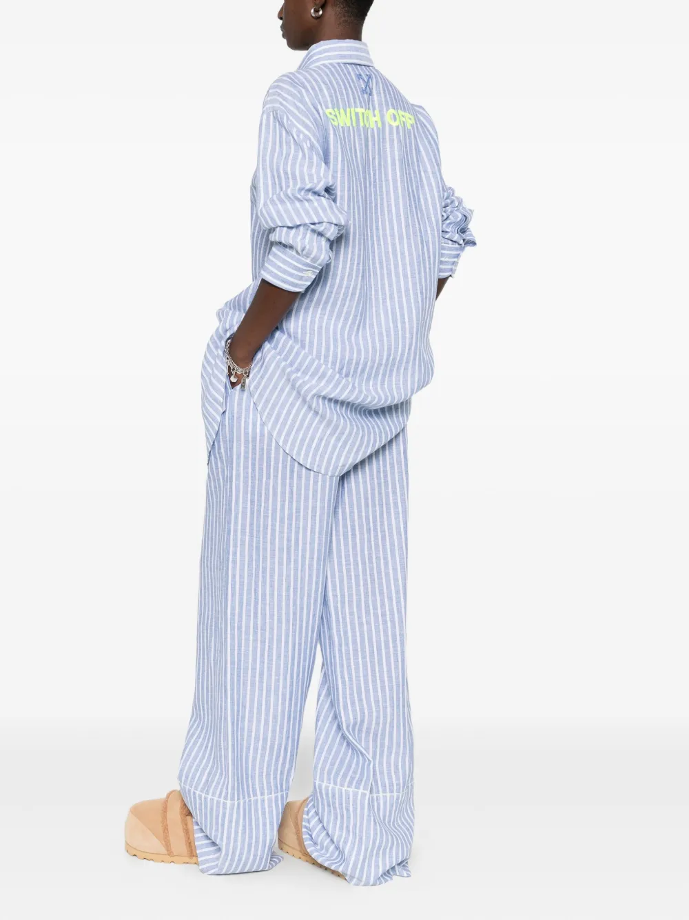 Off-White Gestreepte blousejurk - Blauw