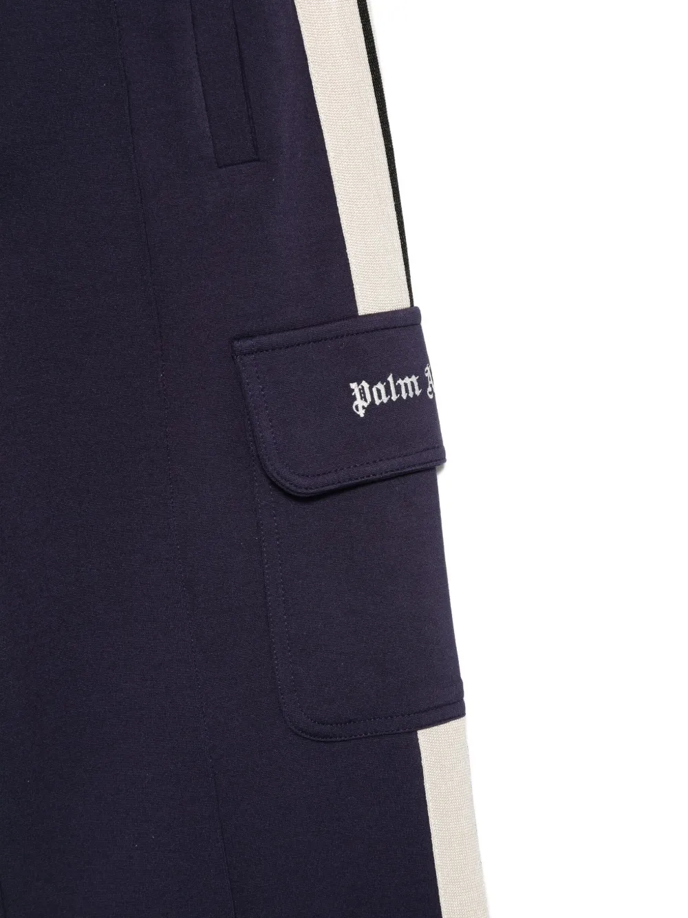 Palm Angels Kids Gestreepte trainingsbroek Blauw