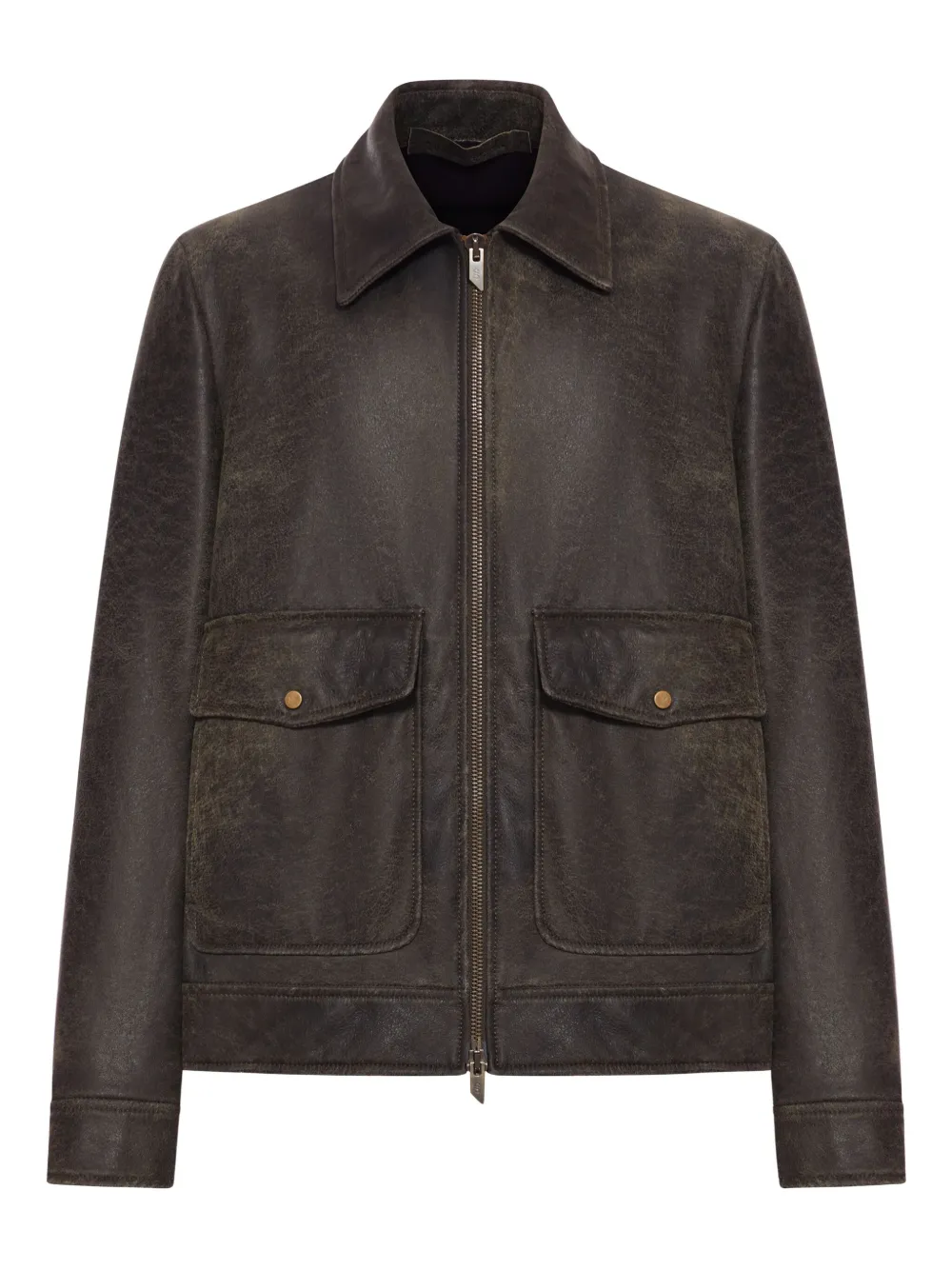 Salvatore Santoro flap-pocket leather jacket | Brown | Image 1
