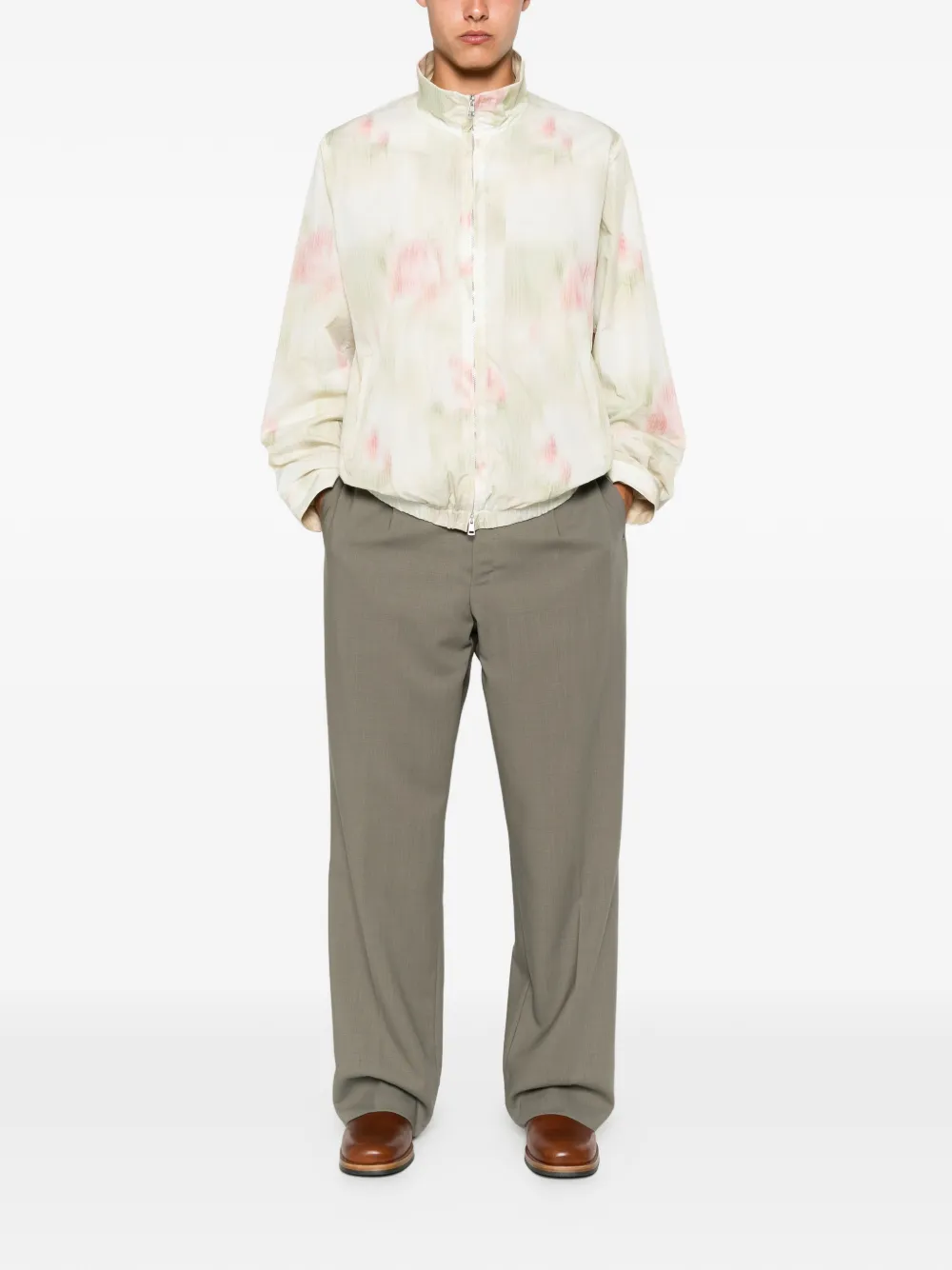 OUR LEGACY Casino ripstop jack met bloemenprint Beige