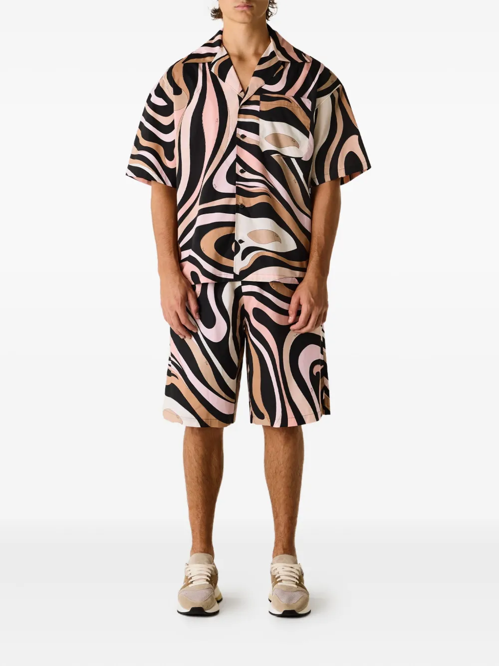 PUCCI Marmo elasticated basketball shorts - Zwart