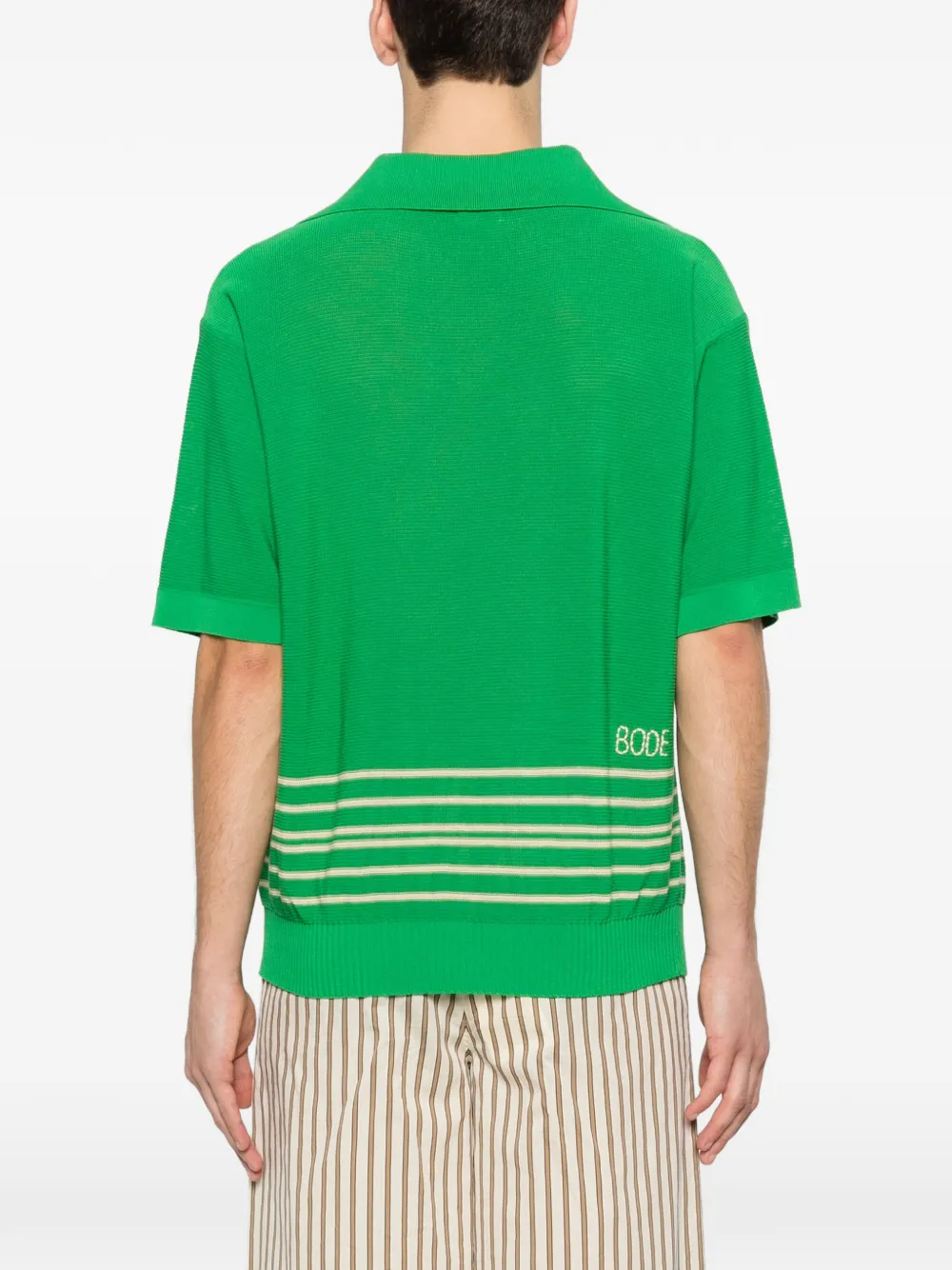 BODE Gestreept boxy poloshirt Groen