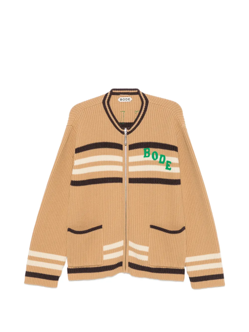 BODE Timber stripe cardigan - Nude