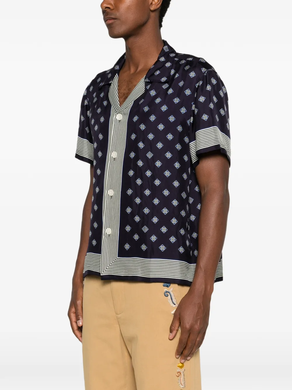  Bode Camicia Foyer Diamond - Blu 