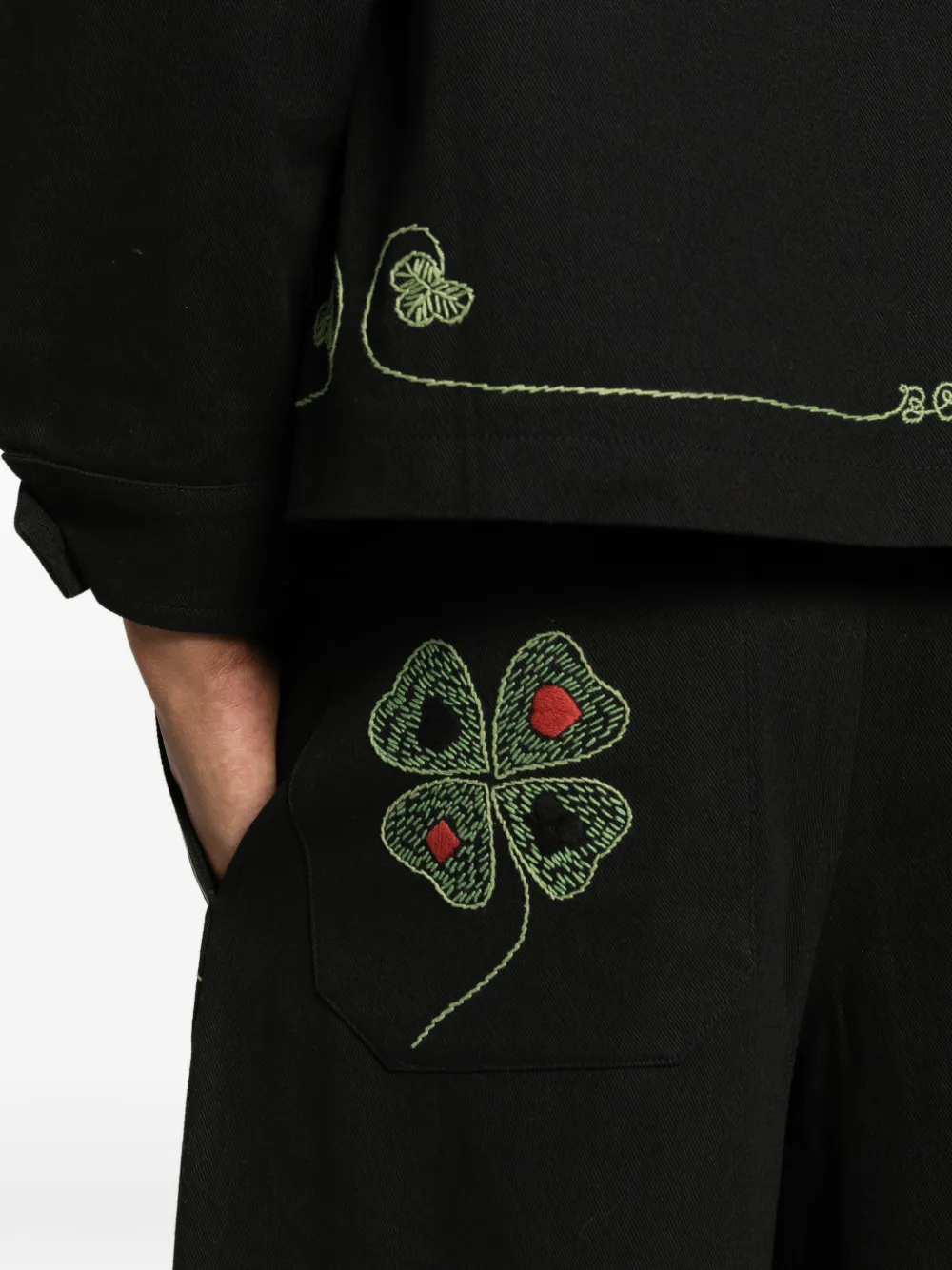 BODE Lucky Draw broek met borduurwerk Zwart
