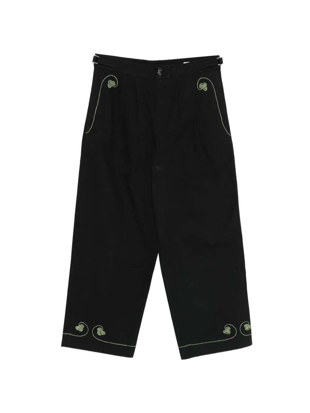 BODE Pantaloni Lucky Draw con ricamo - Nero