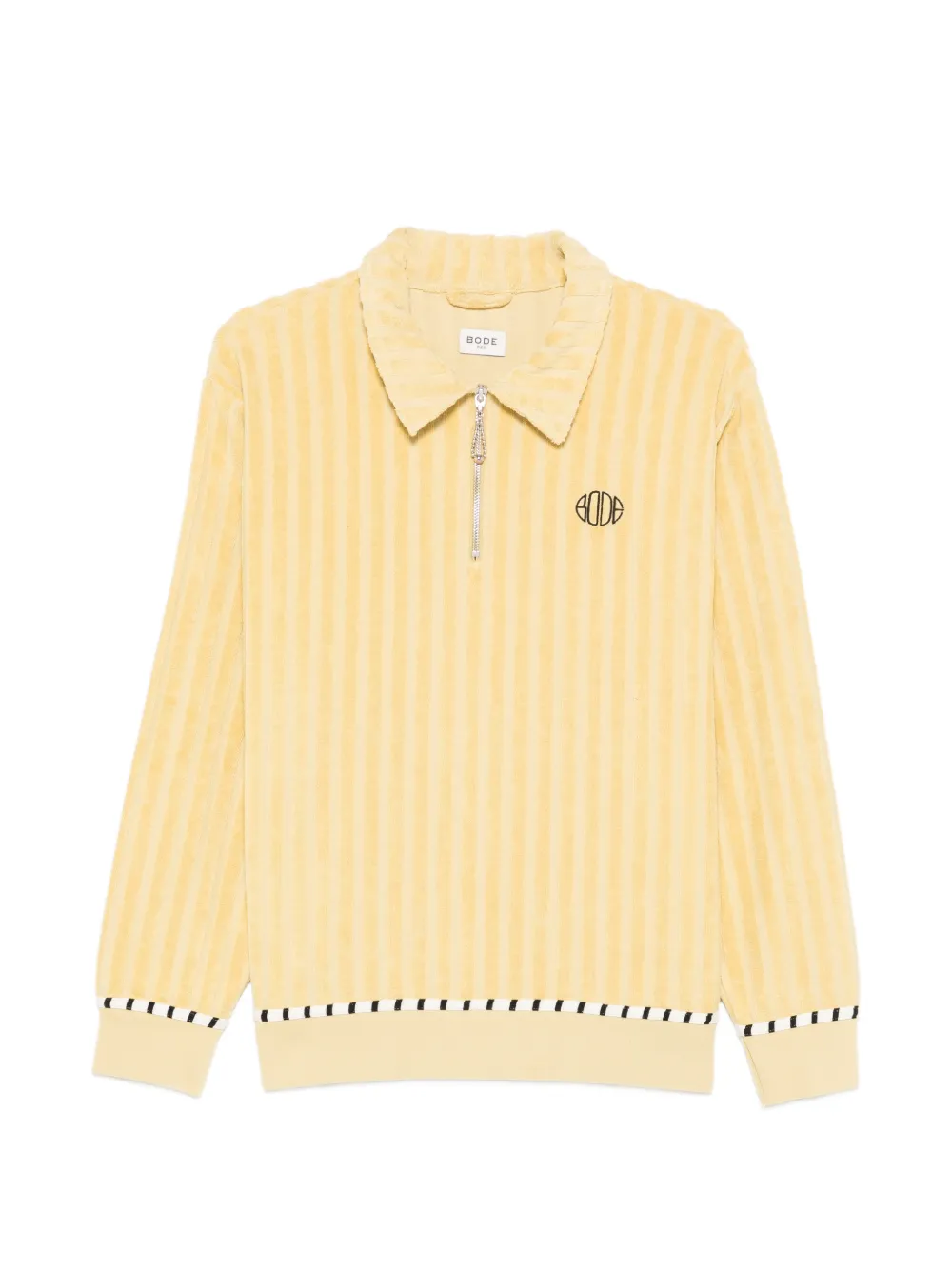 BODE vertical stripe zip polo shirt - Gelb