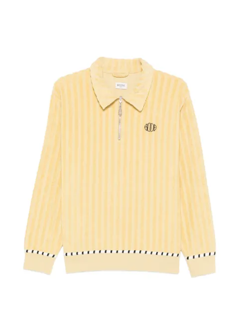 BODE vertical stripe zip polo shirt