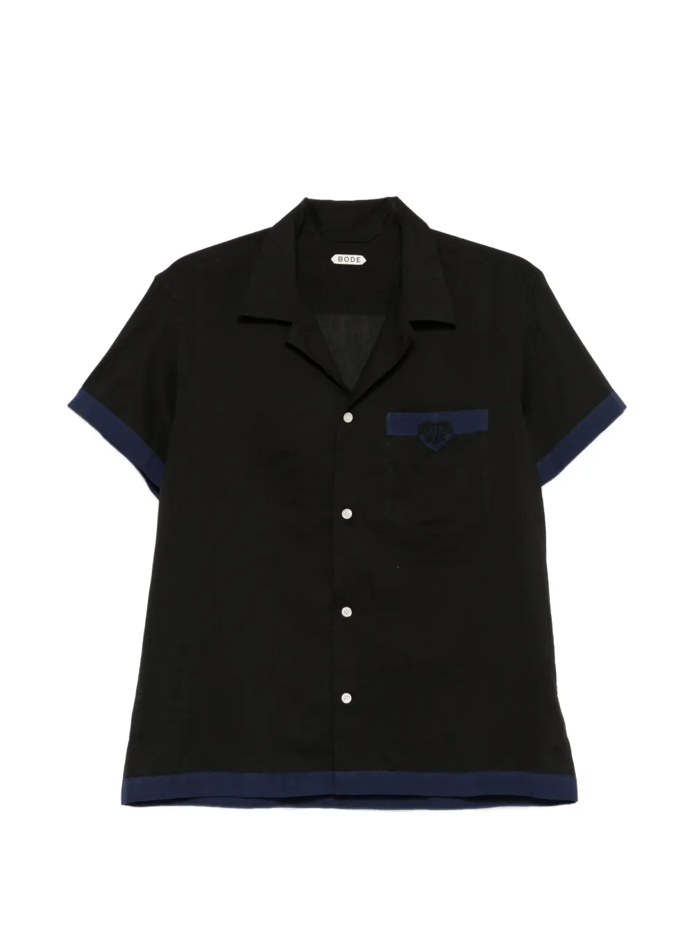 Bode Heart Deco Short-sleeve Shirt In Black