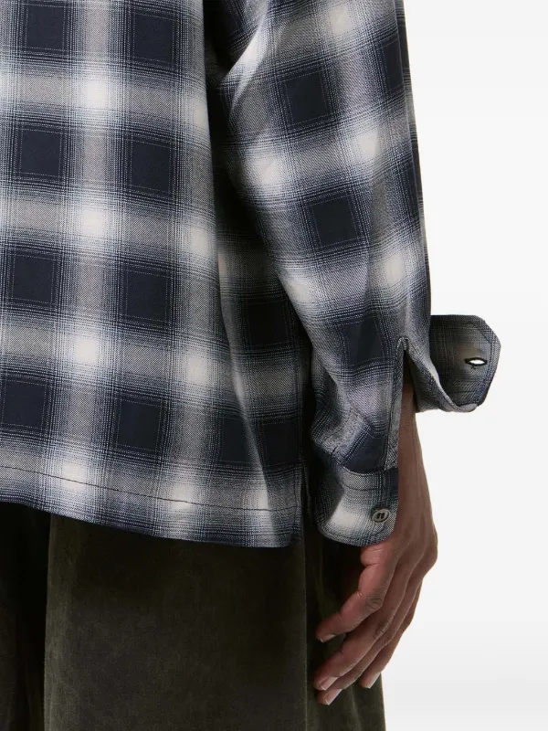 OUR LEGACY ボタンダウンシャツ グレーチェック サイズ44 OUR LEGACY Every check-pattern button-down Shirt | Blue | FARFETCH