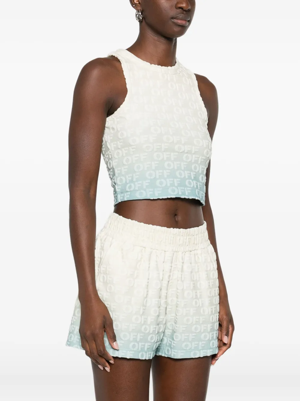 Off-White Tanktop met monogram-jacquard Wit