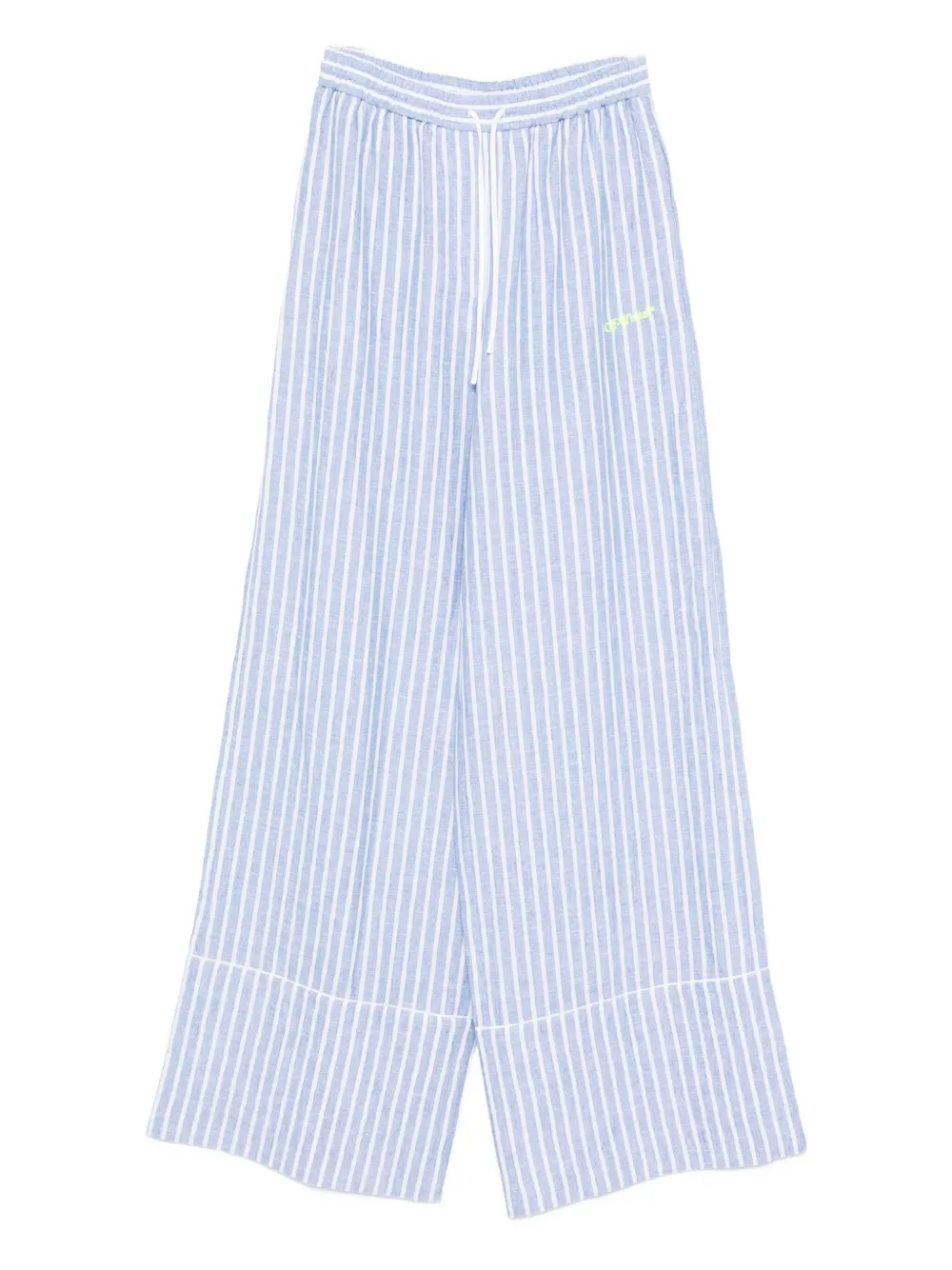 Off-white Striped Palazzo Trousers In Blue