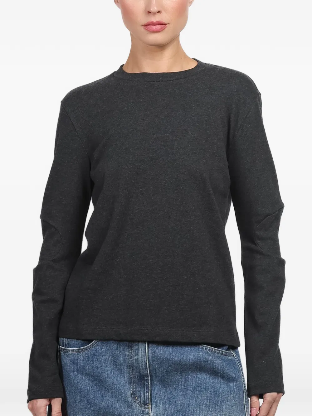 Tibi Long-sleeve T-shirt In Gray