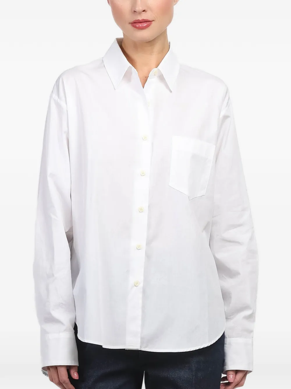 JAMIE HALLER chest-pocket shirt - Weiß