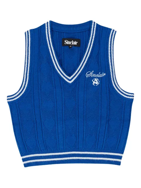 Sinclair Daisy cable-knit V-neck vest