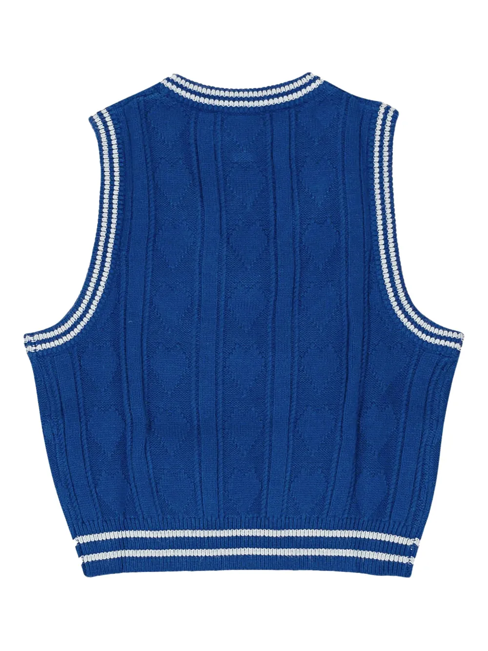 Sinclair Daisy kabelgebreide top met V-hals - Blauw