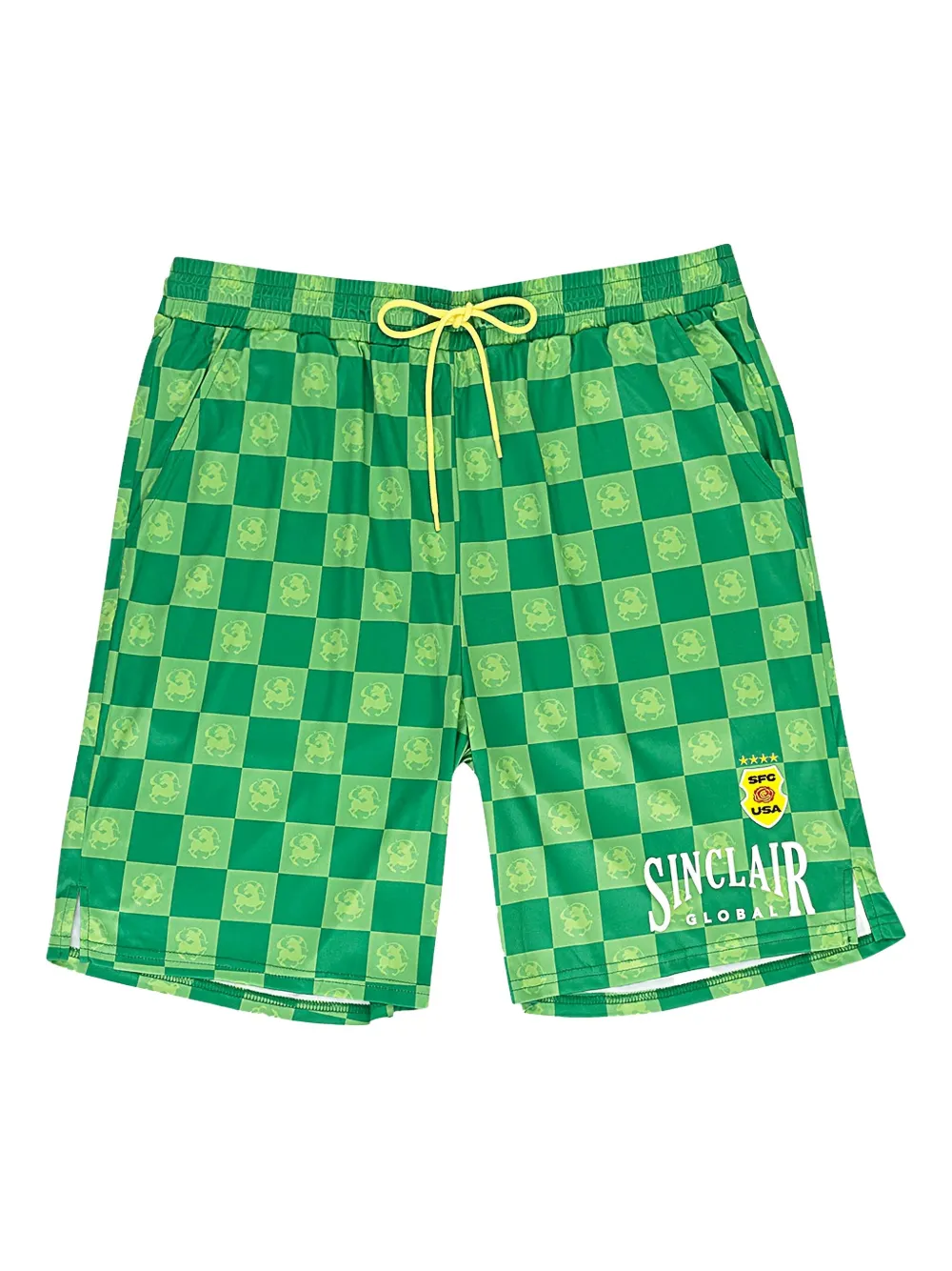Sinclair Checkered Track Shorts In Green