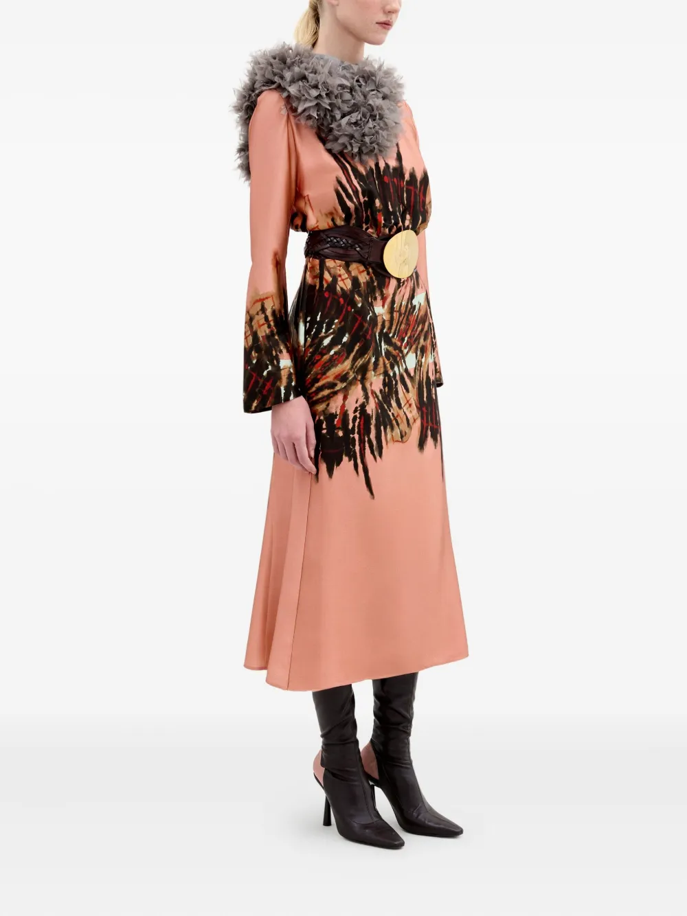 Silvia Tcherassi Pesaro abstract-print midi dress - Roze