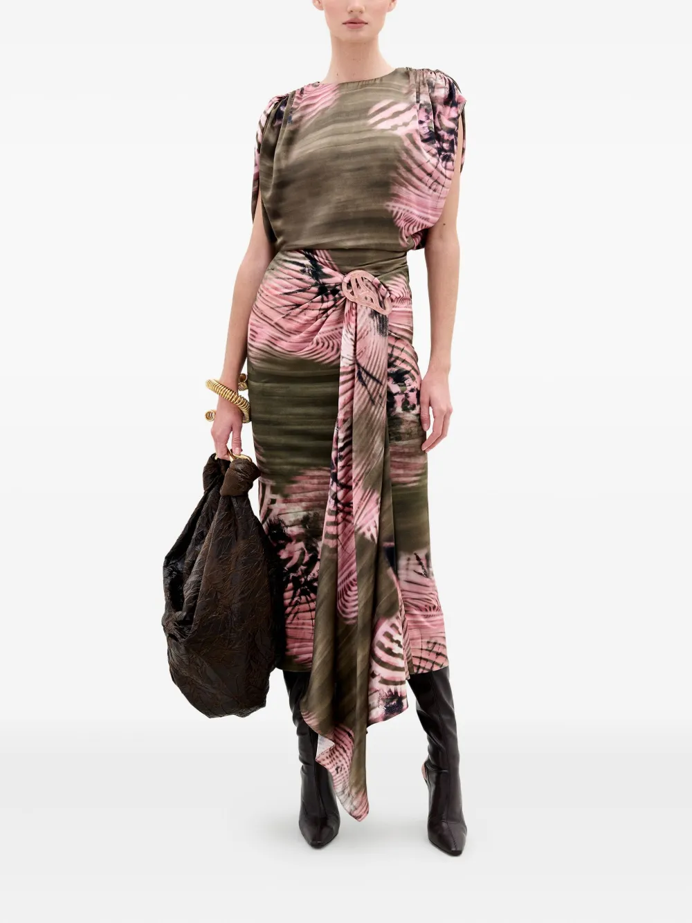 Silvia Tcherassi Adrika asymmetric midi skirt - Roze