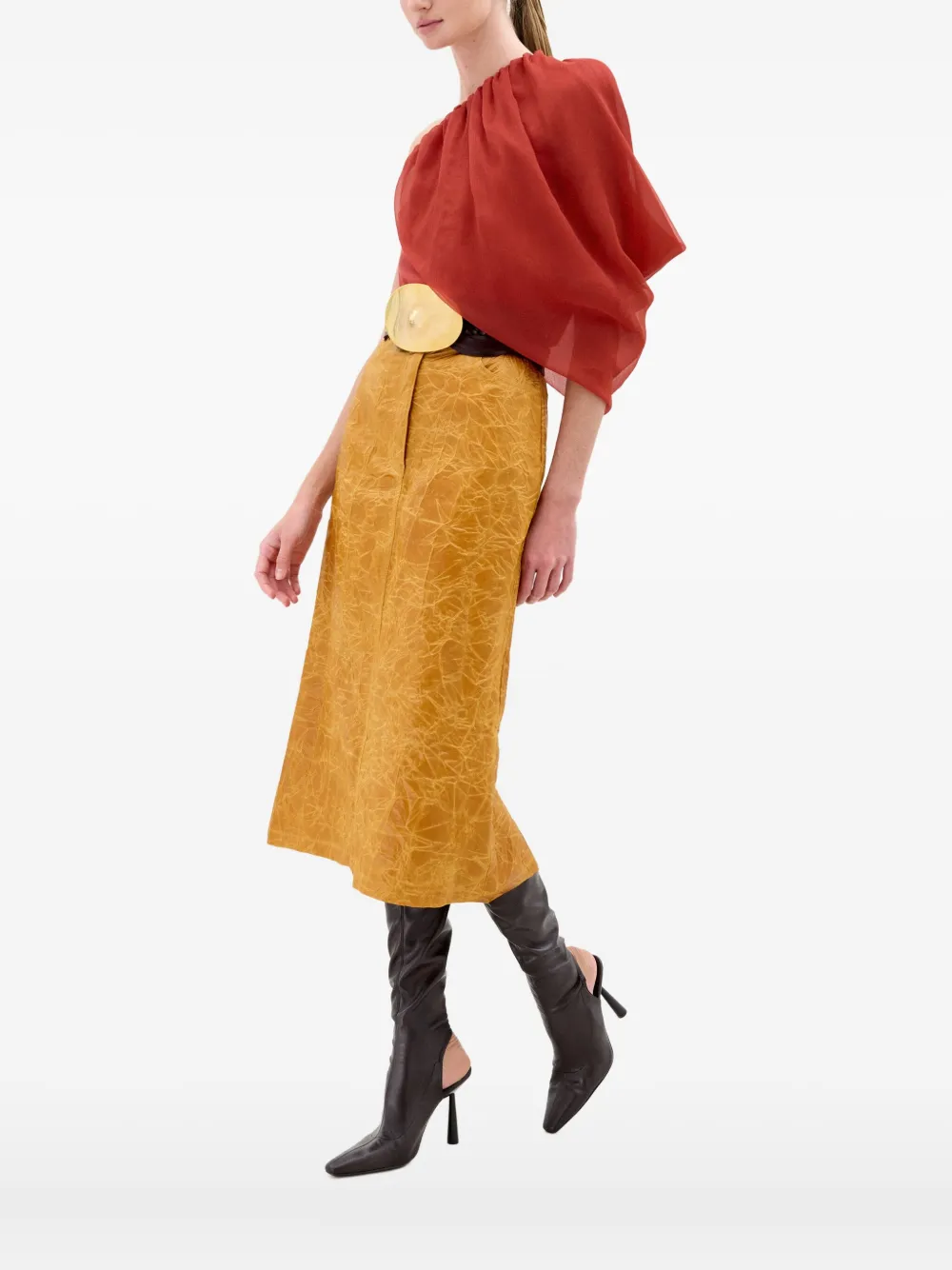 Silvia Tcherassi Adil draped one-shoulder blouse | Blouses | Image 2