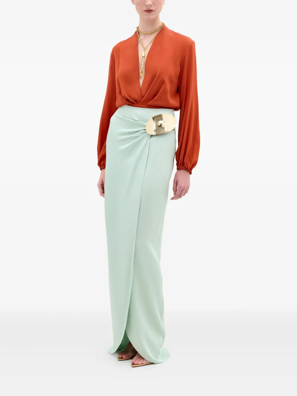 Silvia Tcherassi Delfina V-neck blouse - Rood