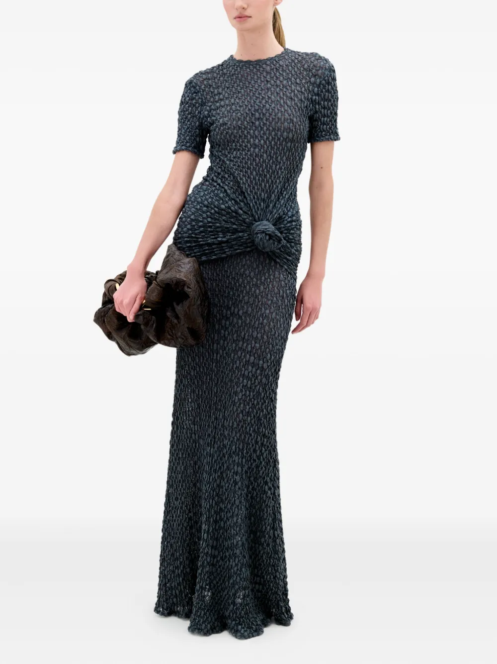 Silvia Tcherassi Ciji textured maxi skirt - Grijs