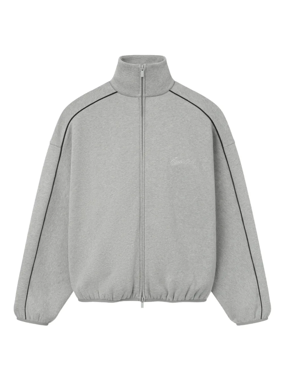 Essentials Logo-embroidered Zip-up Track Jacket In Gray