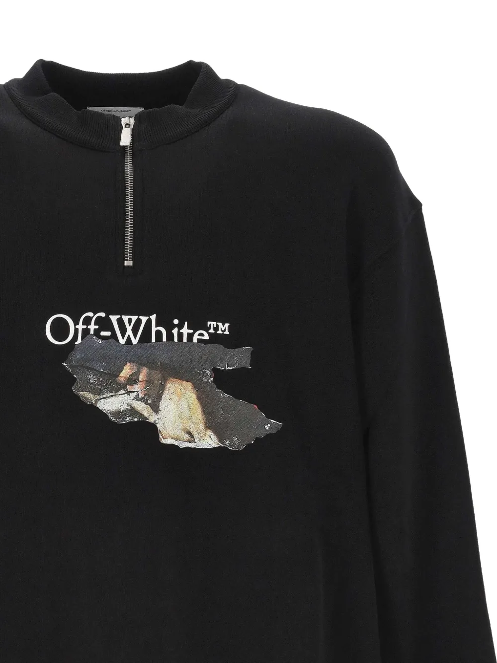 Off-White Pascal Arrows sweater met halve rits Zwart
