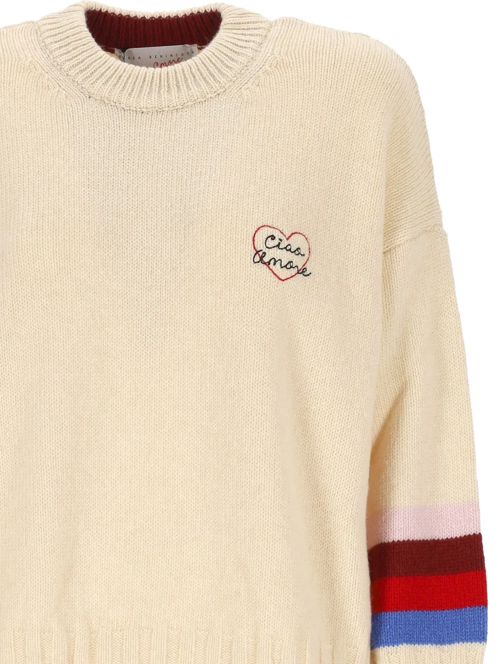 Giada Benincasa Crew-neck Striped Sweater In Neutral