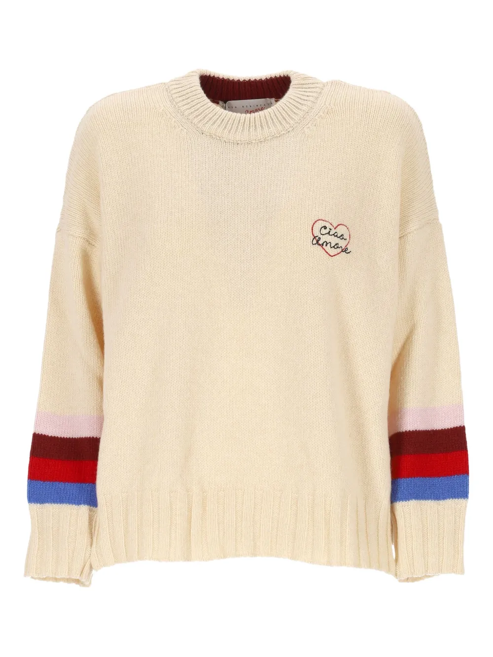 Giada Benincasa Crew-neck Striped Sweater In Neutral